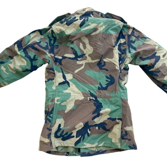 US Army Cold Weather Field Jacket Small-Long Woodland Camo Coat M65 Camouflage - Picture 4 of 6